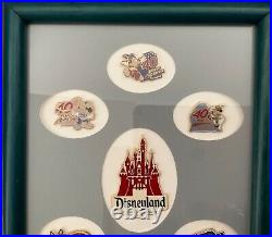 DISNEYLAND 40 YEARS OF ADVENTURES MICKEY MOUSE Set of 7 Framed DISNEY PINS