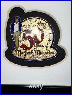 DISNEYLAND CELEBRATING 50 YEARS Framed PIN & PICTURE WALT & MATTER HORN LE 250