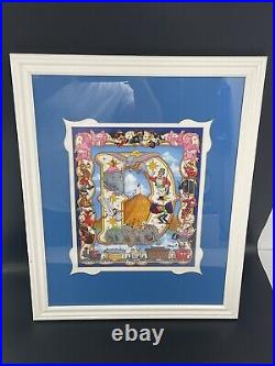 DISNEY PARKS THE GREAT DUMBO DELUXE PRINT FRAMED BY KENNY YAMADA 20x16 RARE