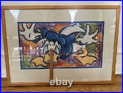 Dick Duerrstein DISNEYLAND DONALD DUCK Framed Hotel Print COA 24 x 35