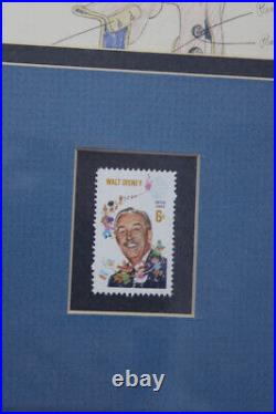 Disney 1940s Animation Art Mickey Mouse Walt Disney Postage Stamp Framed