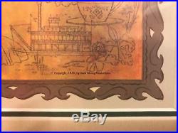 Disney 1956 Disneyland Park Map Framed Pin Set 50th Anniversary Limited Edition