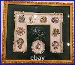 Disney 2007 Mickey's Very Merry Christmas Party Framed Pin Set Limited Edition