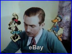 Disney Animation Celebration Pin Set LE 150 Walt with Vintage Characters Framed