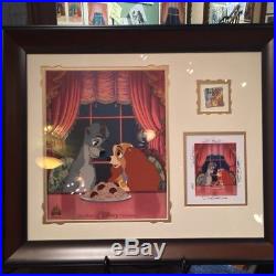 Disney Art Of Animation Lady And The Tramp Cel Framed with Signed Card and Pin