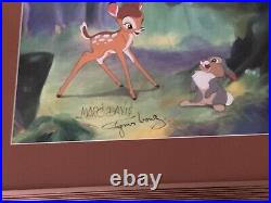 Disney BAMBI and THUMPER Framed Litho SIGNED by MARC DAVIS & TYRUS WONG LE COA