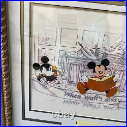 Disney Cast Member Mickey Steamboat Willie When Walt's Away Cel Framed