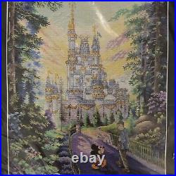Disney Castle Cross Stitch Featuring Walt Disney And Micky Mouse
