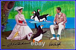 Disney Cel Tea Time with Mary Poppins Signed Julie Andrews Dick Van Dyke