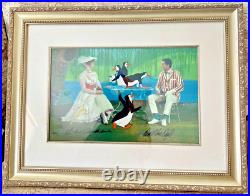 Disney Cel Tea Time with Mary Poppins Signed Julie Andrews Dick Van Dyke