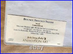 Disney Cel Winnie the Pooh Bouncy Trouncy Tigger Framed