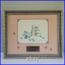 Disney Cinderella Gus & Jaq Lithograph Signed Marc Davis Framed Certificate 1988