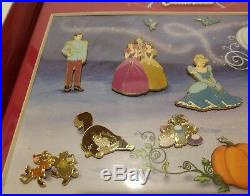 Disney Cinderella LE 500 Framed RARE Pin Set of 12! WOW