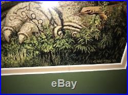 Disney Clive Kay Animal Kingdom TREE OF LIFE 1998 RARE RETIRED LTD. Print framed