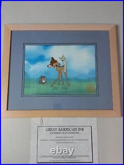 Disney Framed BAMBI and THUMPER Serigraph SIGNED by MARC DAVIS w COA