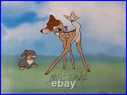 Disney Framed BAMBI and THUMPER Serigraph SIGNED by MARC DAVIS w COA
