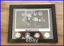 Disney Framed Coin Lithograph Set 4 Parks One World Walt Disney World