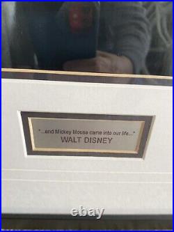 Disney Gallery LE Walt Disney Mickey Came Into Our Life photograph Framed COA