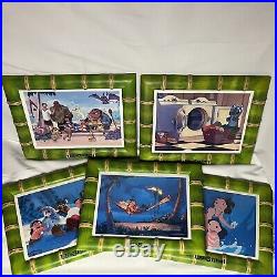 Disney Lilo and Stitch Framed Art Print Lithograph Set of 5 Bamboo like Frames