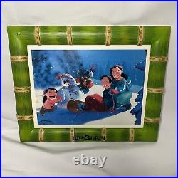 Disney Lilo and Stitch Framed Art Print Lithograph Set of 5 Bamboo like Frames