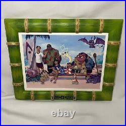 Disney Lilo and Stitch Framed Art Print Lithograph Set of 5 Bamboo like Frames