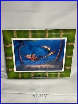 Disney Lilo and Stitch Framed Art Print Lithograph Set of 5 Bamboo like Frames