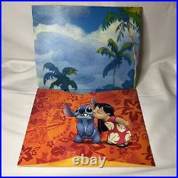 Disney Lilo and Stitch Framed Art Print Lithograph Set of 5 Bamboo like Frames