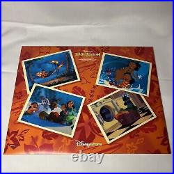 Disney Lilo and Stitch Framed Art Print Lithograph Set of 5 Bamboo like Frames