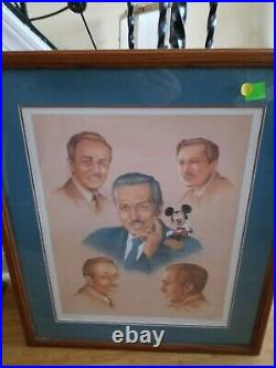 Disney MEMORIES OF WALT LTD ED 595/2500 Commemorative Lithograph Signed & framed