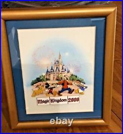 Disney Magic Kingdom 2000 Framed Pin Set Celebrate the Future Hand in Hand LE700