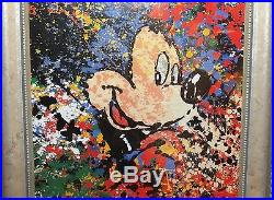 Disney Mickey Mouse Splattered Paint 13 x 16 Inch Picture In Silver Frame