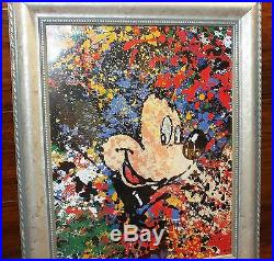 Disney Mickey Mouse Splattered Paint 13 x 16 Inch Picture In Silver Frame