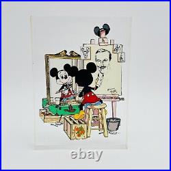 Disney Mickey Mouse The Art Of Self Portrait Acrylic Frame Hand Painted RARE