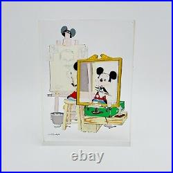 Disney Mickey Mouse The Art Of Self Portrait Acrylic Frame Hand Painted RARE