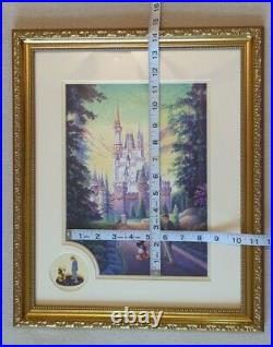 Disney Park Walt And Mickey Excl. LE Print 50th Anniv. Lithograph & Pin In Frame