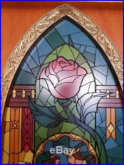 Disney Parks Beauty & The Beast Stained Glass Window Frame Art Of Disney Belle