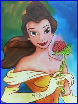 Disney Parks Belle Beauty and the Beast Framed Giclee 8/95 COA Randy Noble