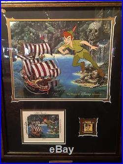 Disney Peter Pan Cel Framed with Signed Card and Pin