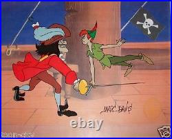 Disney Peter Pan Duels Capt Hook Jolly Roger Disney Cel Sericel signed Davis