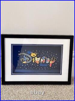Disney Pin Letters Framed Set Walt Disney World Mickey Pluto Stitch RARE
