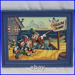 Disney Pleasure Island 1950's Paint By Number Pinocchio Jiminy Cricket Art