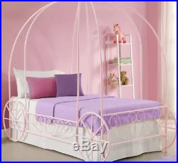 Disney Princess Bed Frame Carriage Little Girls Pink Twin Bedroom Cinderella New