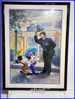 Disney RARE 36x24 Bruce Mcgaw Policeman Greeting Framed And Matted