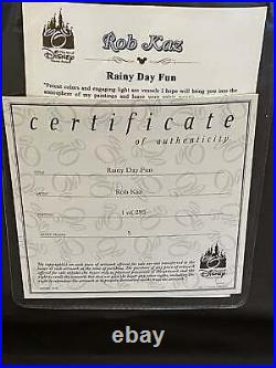 Disney Rainy Day Fun SIGNED Rob Kaz 1/295 Limited Edition Framed Giclee