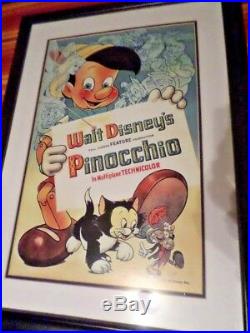Disney Reproduction poster of Pinocchio Walt Disney Gallery Framed