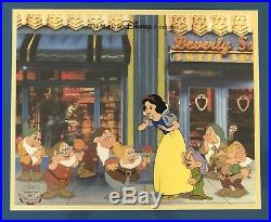 Disney Snow White Look what I got! Hand Painted Animation Cel Framed Signed Pin