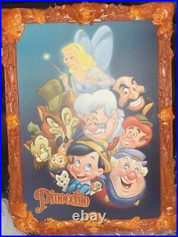 Disney Store Pinocchio Commemorative Carved Framed Poster Very Rare