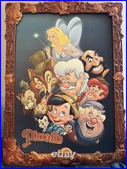 Disney Store Pinocchio Commemorative Carved Framed Poster Very Rare