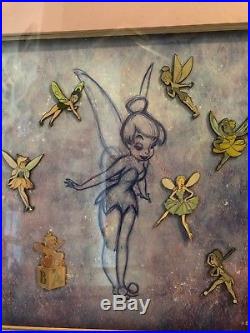 Disney Tinker Bell A Character History Framed Pin Set /2500 Limited Edition