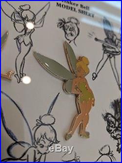 Disney Tinker Bell Peter Pan Framed 3-Pin Set Model Sheet Artist Proof withCOA FS